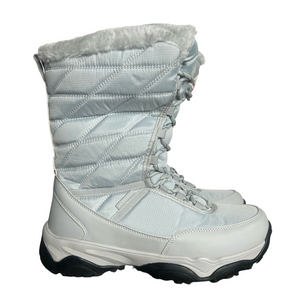 Nortiv 8 Mid Calf Wateproof Silver Blue Women’s Lace Up Winter Boot Size 9.5